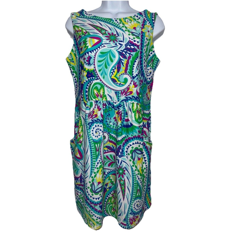 Jude Connally Mary Pat Paisley Print High Waist A Line Dress Women Small $188 US